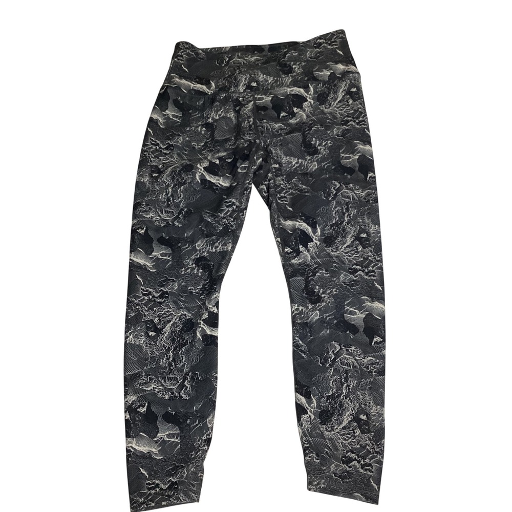Spyder‎ Active Womens Medium Gray Abstract Print High Waist Athletic Leggings